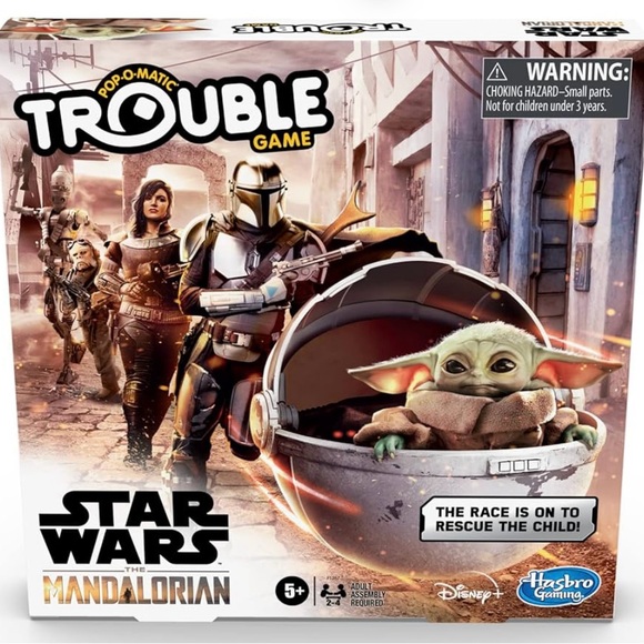 Hasbro Gaming Trouble: Star Wars The Mandalorian Edition Board Game - Picture 1 of 5